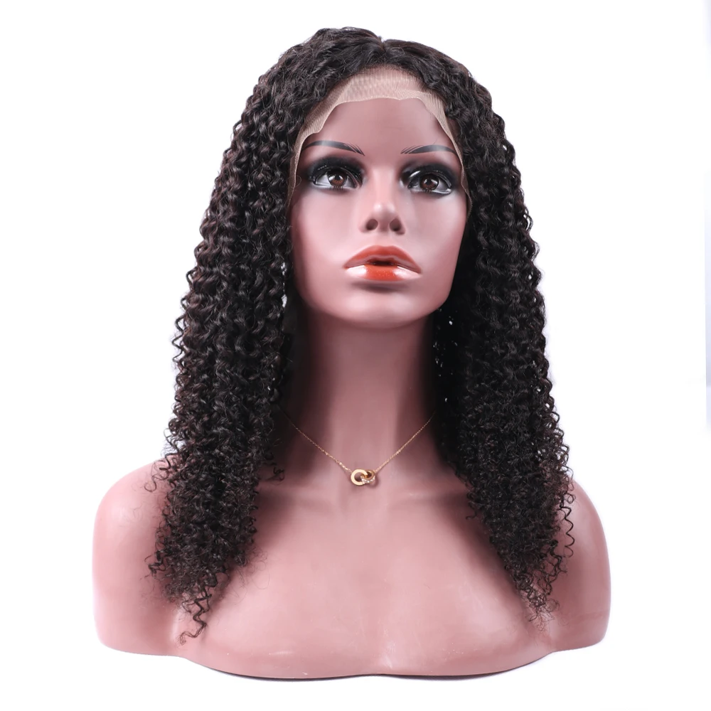Abijale Malaysia Curly Human Hair Wigs Full Ends Lace Front Wigs For