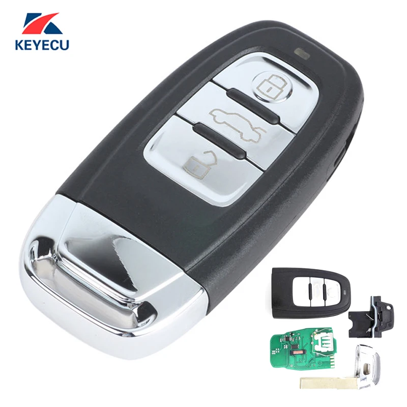 

KEYECU Replacement Smart Remote Key Fob 3 Button 315/433/868MHz for Audi A4L Q5 2009-2012 P/N: 8T0 959 754C / 8K0 959 754 G