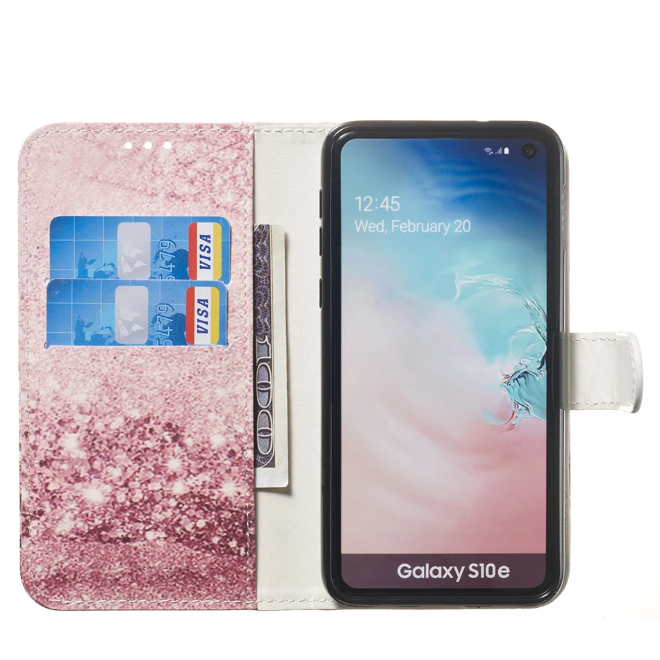 Мрамор кожаный чехол для samsung Galaxy S10e S10 плюс A3 SM-A320F A520 A5 A7 A750F A9 A9s бумажник держатель для карт чехол