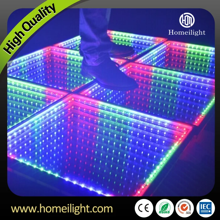 

RGB Full Colors DMX LED Dance Floor 3D LED Mirror toughened Glass Dance Floor