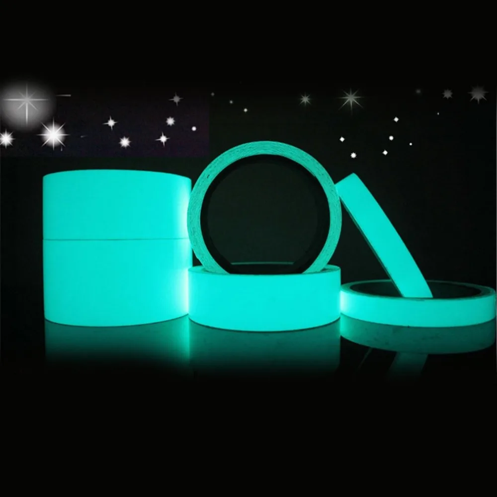 Синий и зеленый Glow клейкие ленты наклейка безопасности Световой клейкие ленты флуоресцентные самоклеющиеся Стикеры Этап украшения