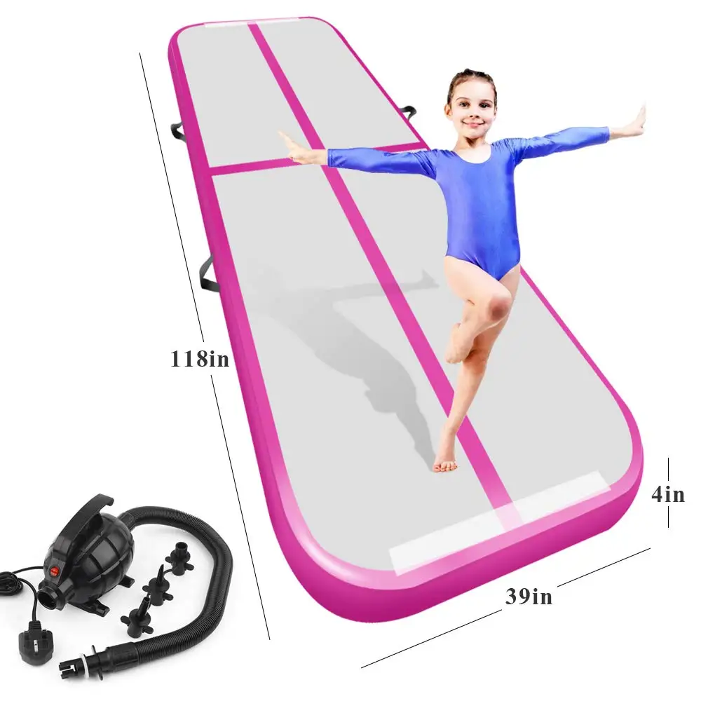 

Inflatable Gymnastics AirTrack Tumbling Air Track Floor 1/2/3m Trampoline Electric Air Pump for Home Use/Training/Cheerleading