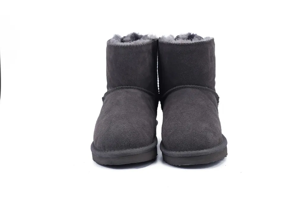 JXANG Мода Природа из натуральной кожи на меховой подкладке для девочек короткие ботильоны женская зимняя обувь; зимние сапоги на плоской подошве размеры 34–44