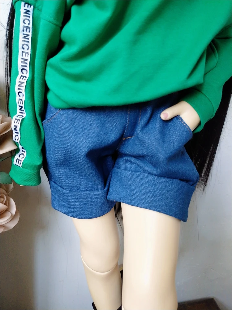 Summer New Light Blue Ultra Short Denim Doll Shorts Fashion Novelty Doll Accessories Beach Essential  Female  Doll Denim  Shorts