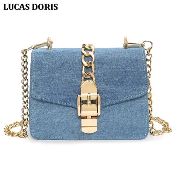 

Luxury designer jeans small bags women denim chain crossbody bags for women 2017 women's handbags shoulder bags messenger female