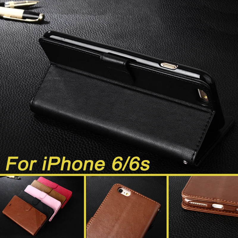 

For iPhone 6 /iPhone 6s Cover Case Flip TPU+Pu Soft Back Cover For iPhone 6 6s Phone Cases Bag Stand Cases