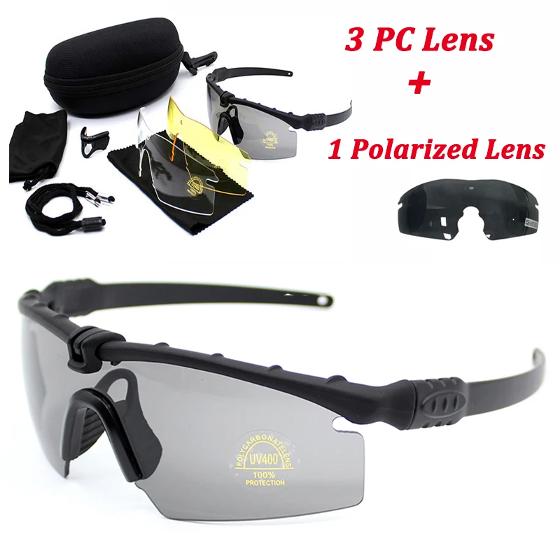 

Tactical Goggles Polarized Sport Glasses Men Outdoor Hunting Shooting Sunglasses Military Army Glasses 4 Lens Kit