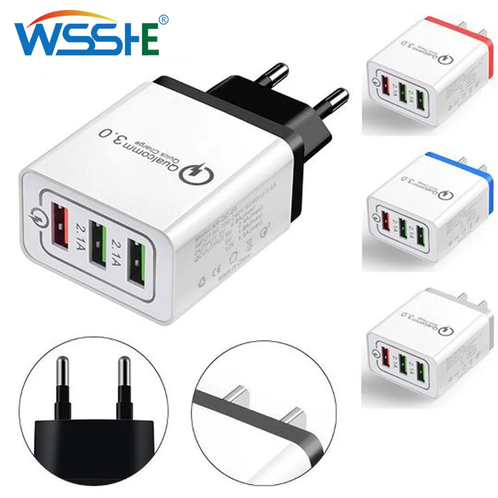 18 Вт Quick Charge 3 0 EU/US 5V 3A быстрой зарядки USB ЗУ для мобильного телефона iphone huawei samsung Xiaomi