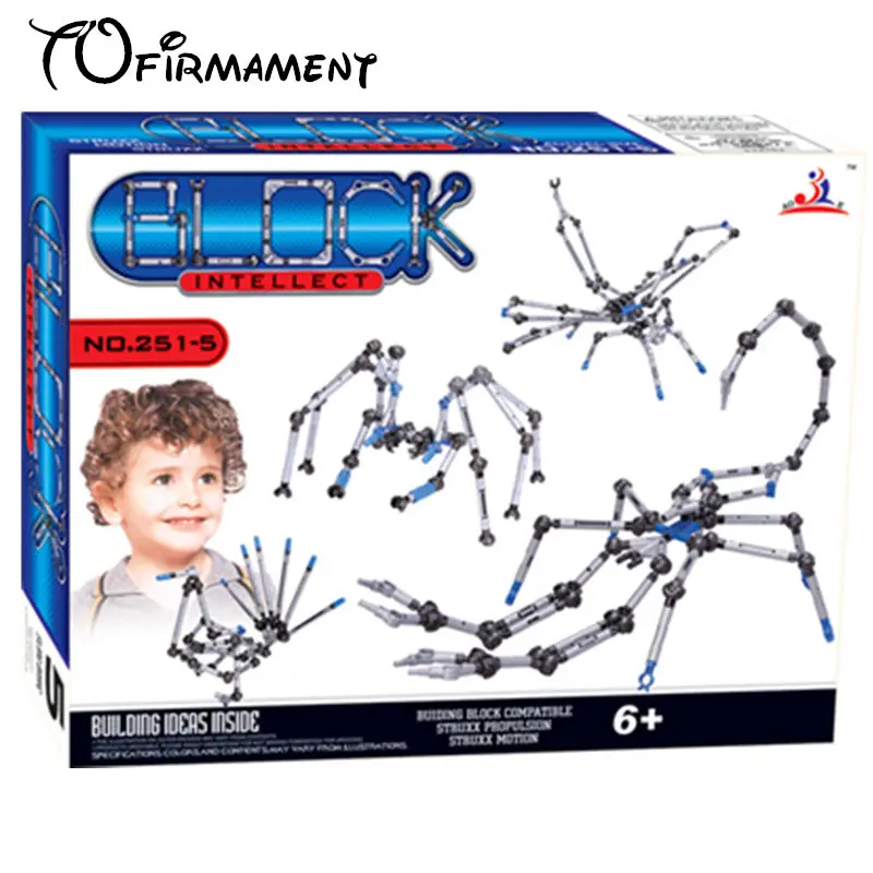 

2017 Russian popular intellect block 251-5 kids 169pcs spider peacock scorpio animal style compatible with legoes block