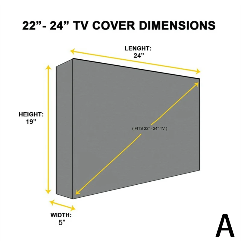Уличный ТВ крышка воды и пыли подходит для большинства ТВ водонепроницаемый Открытый Чехол для телевизора без телевизора 22-65' - Цвет: A