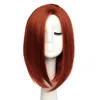 BESTUNG Short Auburn Red Bob Wigs Straight Synthetic Hair Wigs for Women Shoulder Length Full Wig Natural Looking with Wig Cap ► Photo 2/6