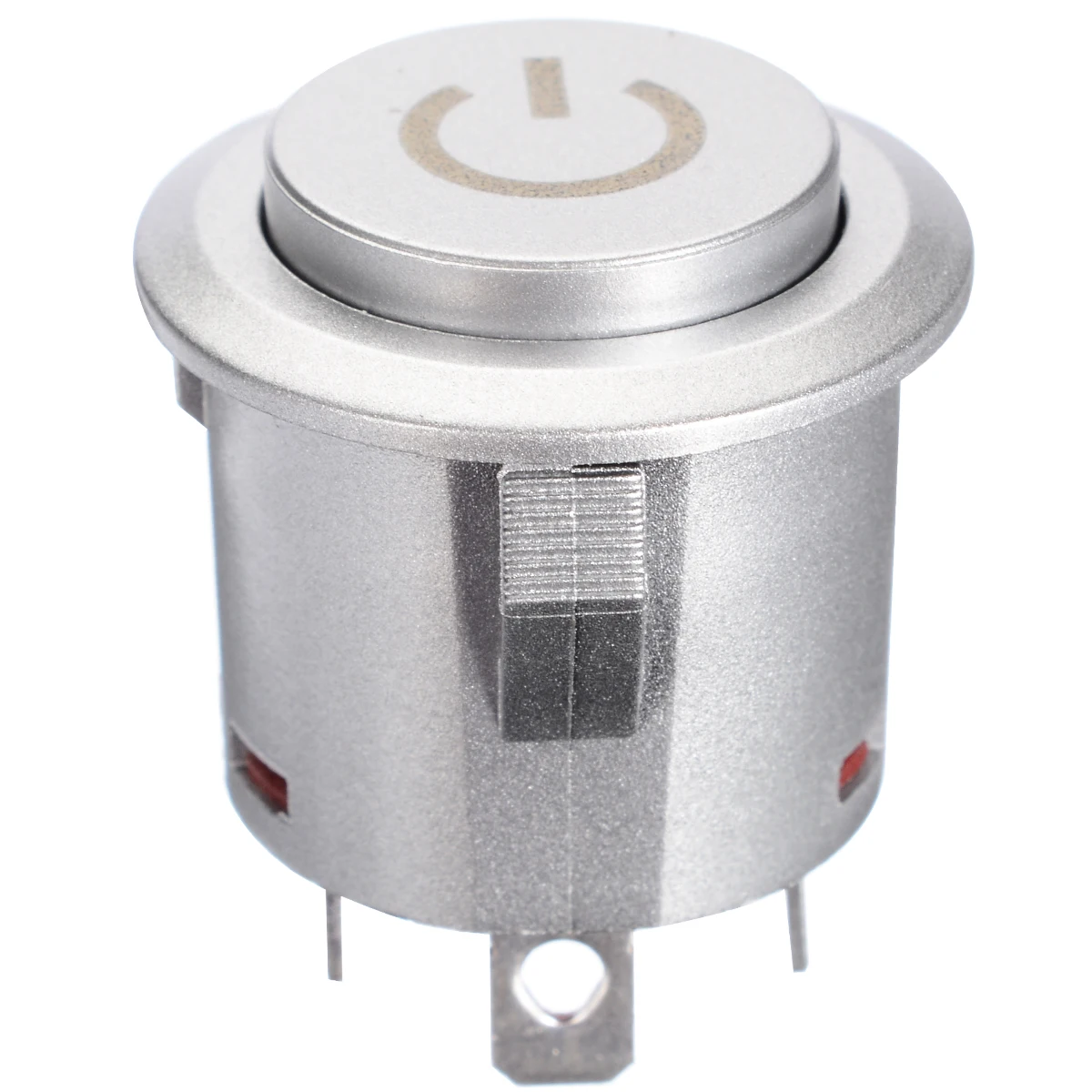 Mayitr 12V Red LED Autolock Power Button Push Button ON/Off Switch Latching 1NO 1NC Metal Push Button Switch with Power Symbol