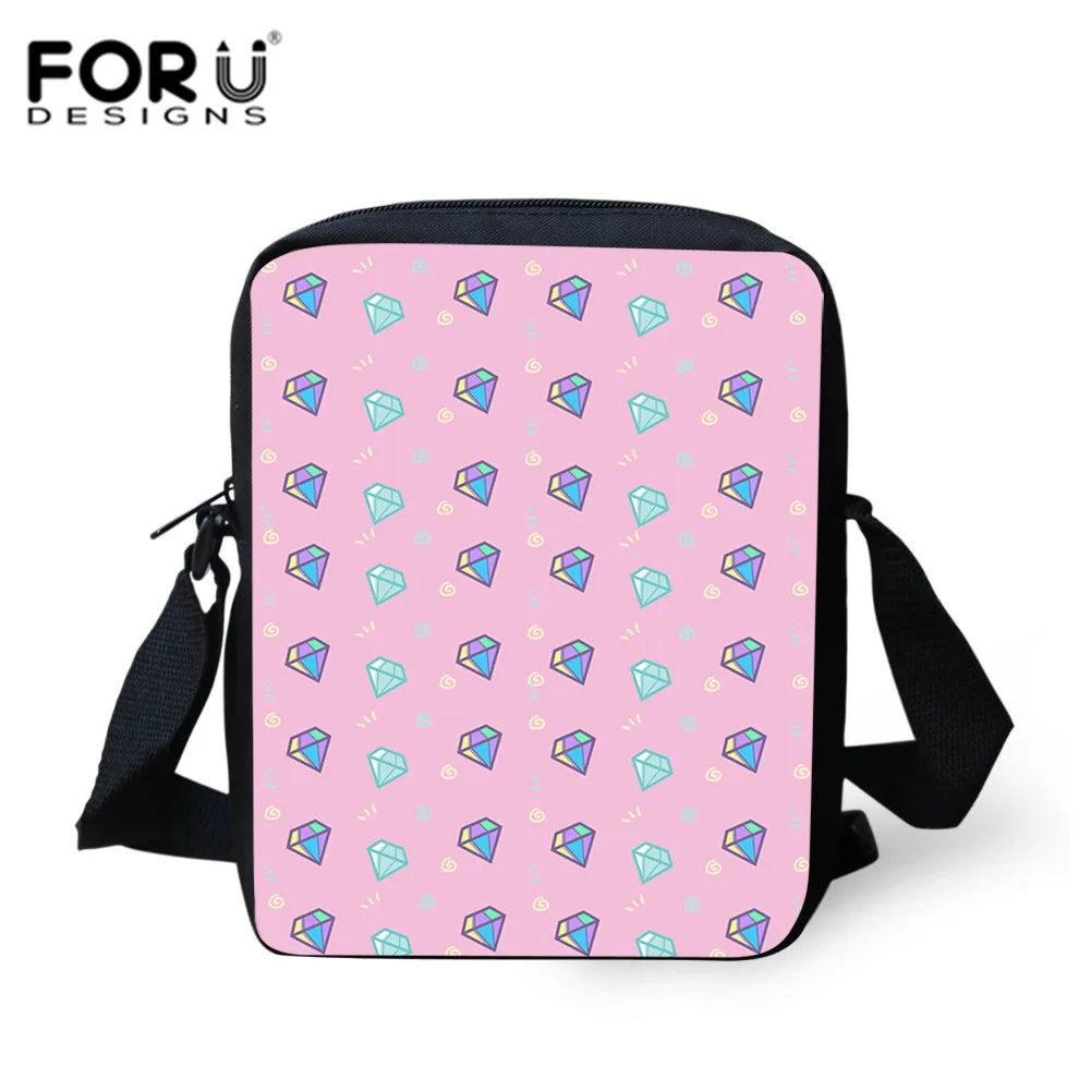 FORUDESIGNS Bling Diamond Crossbody School Bag For Girls Women Cross