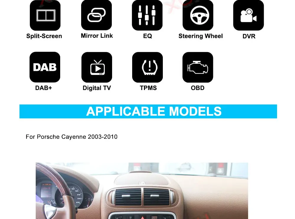 Top Car Multimedia Player Doulbe Din Android Car Stereo DVD Automotivo For Porsche/Cayenne 2003-2010 Autoradio GPS Navi Wifi DAB DSP 9