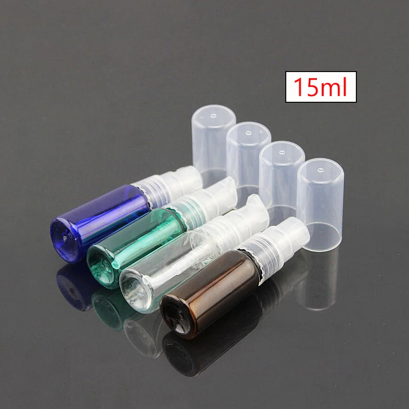 

10pcs/lot 15ml Portable dispenser clear Shampoo Sub-bottling, Essence Oils Bottle pump container sample empty travel bottles