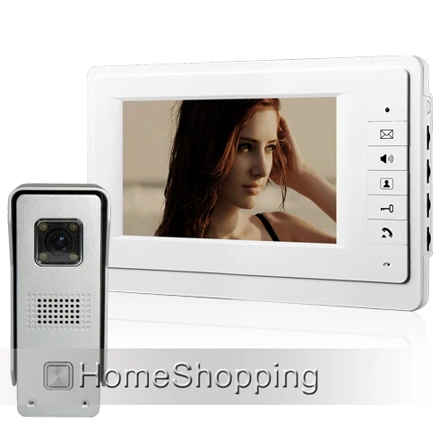 

FREE SHIPPING New 7 inch Color Video Intercom Door Phone Unlock System 1 White Monitor + 1 Waterproof Doorbell Camera In Stock