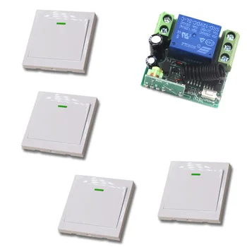 

RF Wireless Remote Switch Radio Control Switch 12V 10A 1CH Mini Receiver Wall Transmitter Learning Code 315/433Mhz