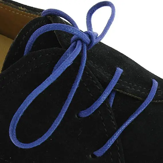 Round Polished Cotton ShoelacesWaxed Bootlaces Oxford Shoelaces Suede