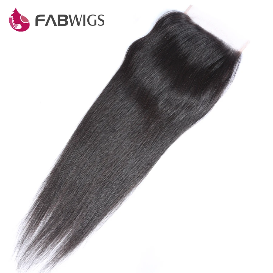 Fabwigs перуанский шелковистая прямая 5x5 Синтетическое закрытие шнурка волос 100%