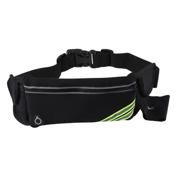 

Running Belt Waist Pack Pouch Reflective Water Resistant Cell Phone Holder Bag for Workout Sports Walking Fitness Exercise(bla