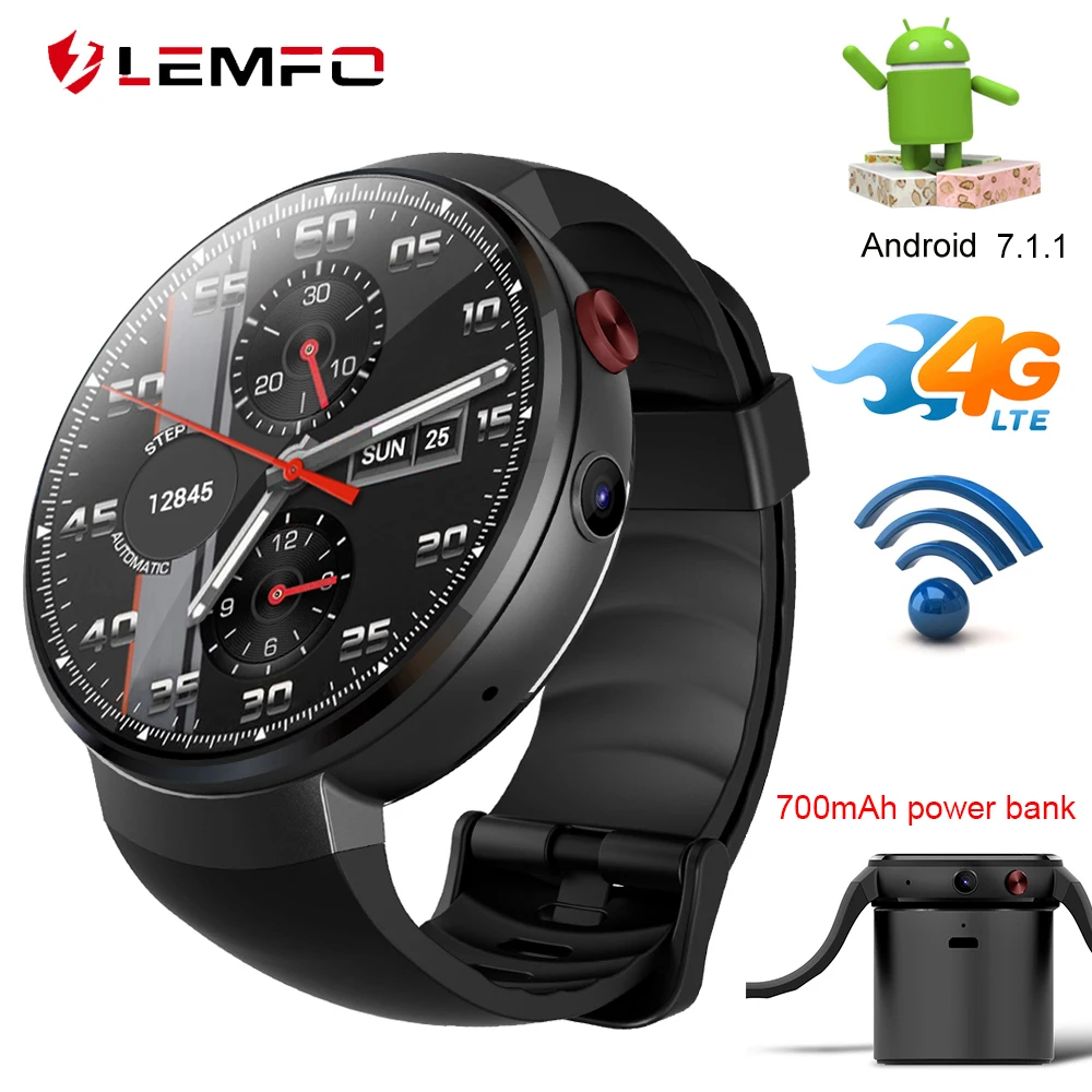 

LEMFO LEM X 4G Smart Watch Android 7.1 With 8MP Camera GPS 2.03 inch Screen 900Mah Battery Sport Business Strap For Men