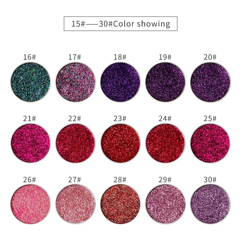 NICEFACE 1Pc Single Color Long-lasting Diamond Eyes Shadow Eye Glitter Shimmer Makeup Powder Monochrome Glitters 24colors TSLM1