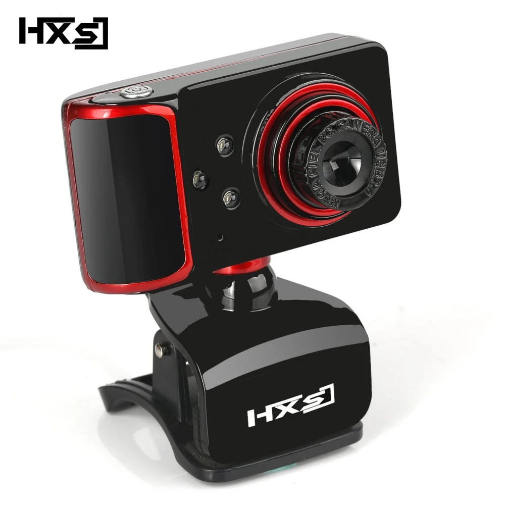 

HXSJ 480P Computer Camera Rotation Adjust HD Network Camera Clamp Type 3 LED Camera Web Camera with Microphone for Android TV PC