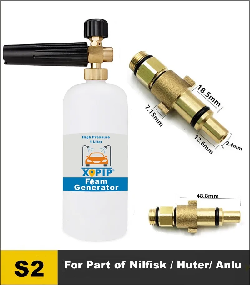 1Л пенная насадка для Nilfisk Italian& Gerni& Kew Alto Wap Calm& Anlu, Пенообразователь для мыла, чистящий струйный распылитель, медная насадка - Цвет: Бесцветный
