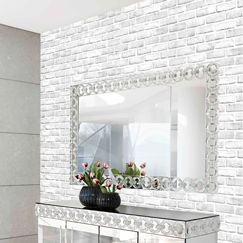 ПВХ обои современные 3D стерео белые кирпичные обои для гостиной столовой домашний декор самоклеящиеся водонепроницаемые виниловые наклейки