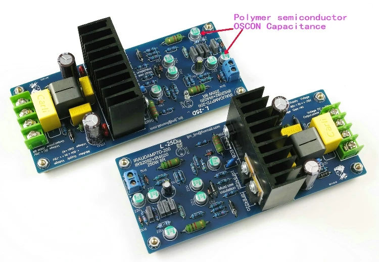 

2PCS L25D IRAUDAMP7 IRS2092 + IRFI4020 250W * 2 8 R Digital amplifier board finshed board