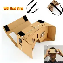 DIY Google Cardboard Virtual Reality Glasses VR Mobile Phone 3D Viewing Glasses for 5.0″ Screen Or With Head Mount Strap Belt