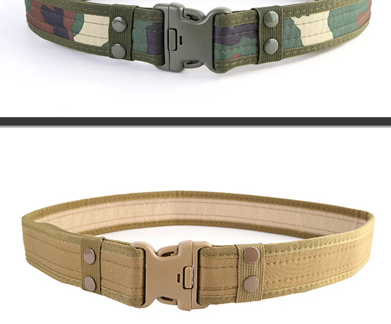 Combat 2 Inch Canvas Duty Tactical Sport Belt with Plastic Buckle Outdoor Military Army Fan Adjustable Hook & Loop Waistband (18)