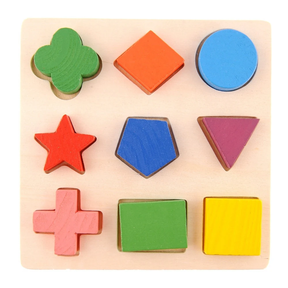 

Besegad Kids Colorful Wooden Geometric Shape Matching Sorting Stacking Board Puzzle Jigsaw Training Learning Educational Toy