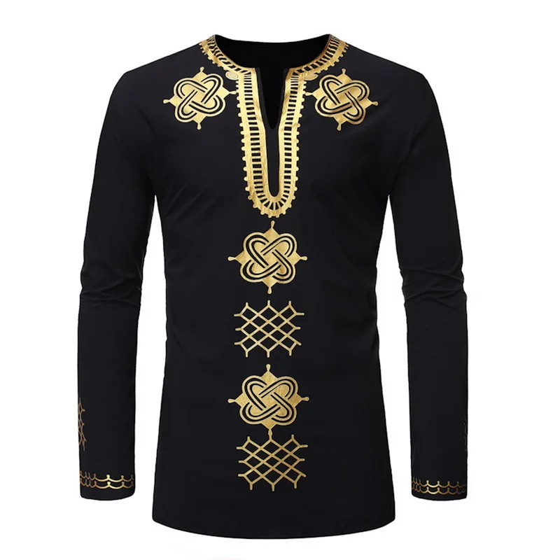 

Litthing 2019 Men African style Traditional Dashiki Long Sleeve Shirt Design Men Shirt Spring Autumn Men Clothing Chemise Homme