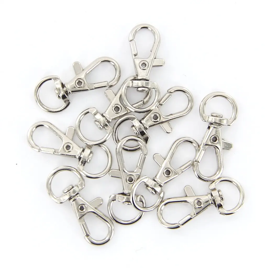 

10 pcs Silver Hooks 12x30 mm Swivel Trigger Lobster Clasps Keychain Accessories Components Hooks for Hanging