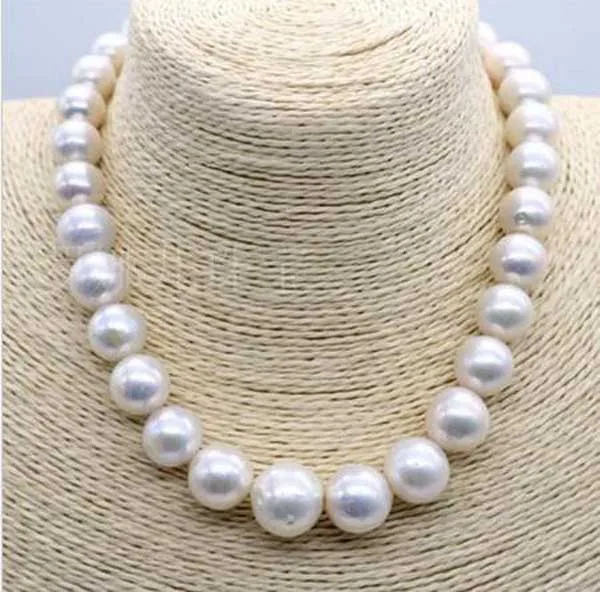 

HUGE 18"14-17MM NATURAL SOUTH SEA GENUINE WHITE NUCLEAR PEARL NECKLACE