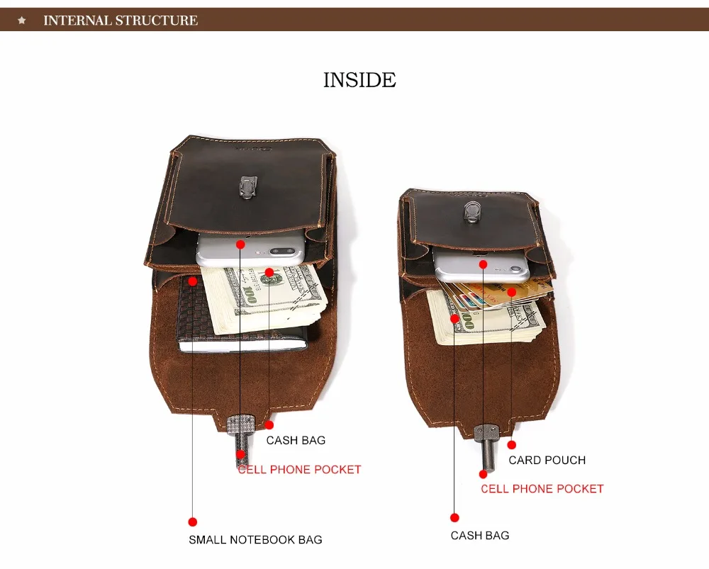 Мужская поясная сумка из натуральной кожи, винтажная поясная сумка, двойная поясная сумка, поясная сумка для мужчин, сумка через плечо