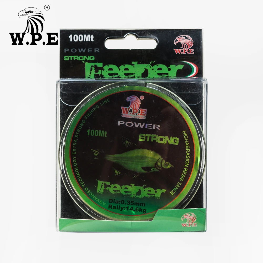 W.P.E Brand FeeDer 100m Nylon Fishing Line Strong 0.20mm-0.60mm Monofilament Nylon Line 6.02KG-37KG Carp Fishing Wire W.P.E Brand FeeDer 100m Nylon Fishing Line Strong 0.20mm-0.60mm Monofilament Nylon Line 6.02KG-37KG Carp Fishing Wire