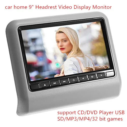 

universal car home 9  inch Headrest Video Display Monitor CD/DVD Player USB/SD MP3/MP4,support 32 bit games,car styling