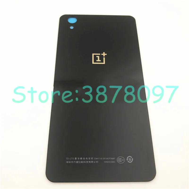5," Замена заднего стекла для OnePlus X E1003 OnePlus 1+ X Крышка батарейного отсека задняя дверь корпус+ наклейка+ логотип - Цвет: Black