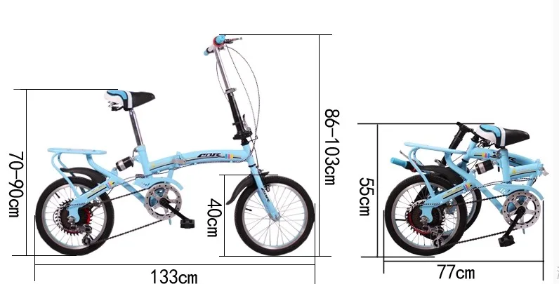 Cheap High quality carbon steel 20 inches Ordinary Pedal folding bicycles 8