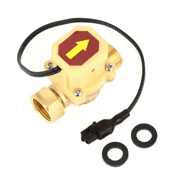 

WALFRONT G1/2 Thread Water Flow Switch Brass Pump Pressure Flow Controller Female Male Water Flow Sensor Switch with Washers