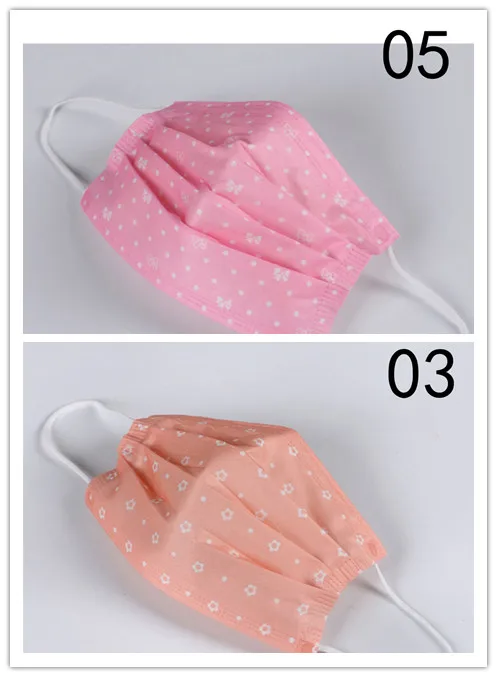 New 10Pcs Disposable Anti Dust Face Mask Cute Bow Prints Surgical Respirator Medical Mask Health Care Wholesale