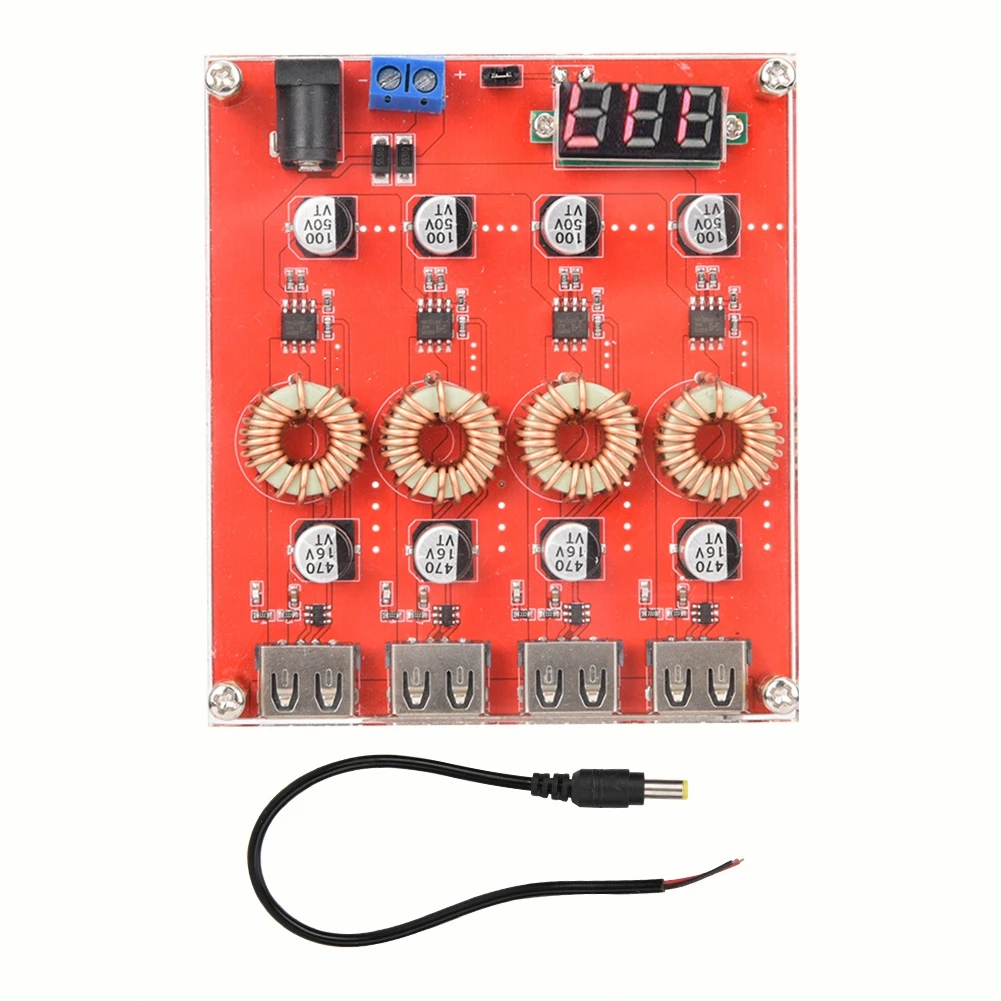 4-channel USB цифровой Дисплей Step-down Регулятор быстро зарядное питание модуль