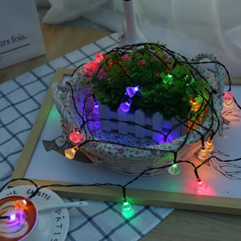 

30LED Solar Powered Solar Light String Diamond Solar Lamp Outdoor Waterproof Christmas Lights Decorative Solar LED Bulb