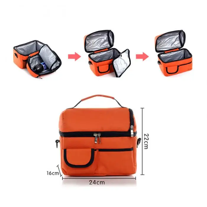 Hot Selling Large Thicken Folding Fresh Keep Waterproof Oxford Cloth Cooler Lunch Bag Thermal Insulation Pack For Steak Ice-B5