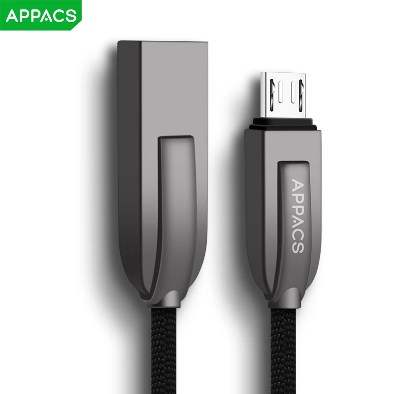 Кабель Micro USB APPACS 2.4A для быстрой зарядки мобильного телефона, usb-кабель для зарядки 1,2 м, кабель для синхронизации данных для samsung HTC LG Sony Android