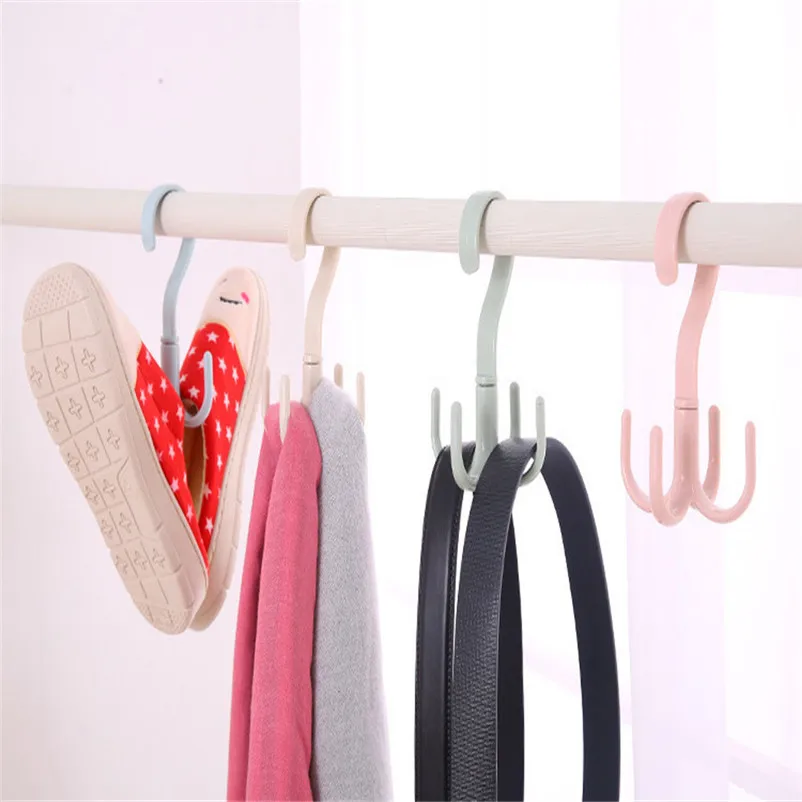Creative Rotate Hook Belt Tie Bag Scarf Closet Organizer Holder Hanger Rack Hooks For Hanging Bathroom Accessories 5A30 (10)