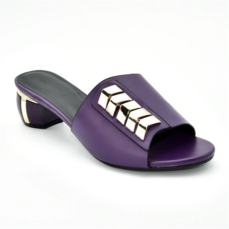 Новое поступление элегантная обувь с украшением в виде кристаллов Украшенные аппликацией; женские Босоножки на каблуке; женская обувь без застежки на плоской подошве Для женщин в африканском стиле; вечерние туфли-лодочки - Цвет: Фиолетовый