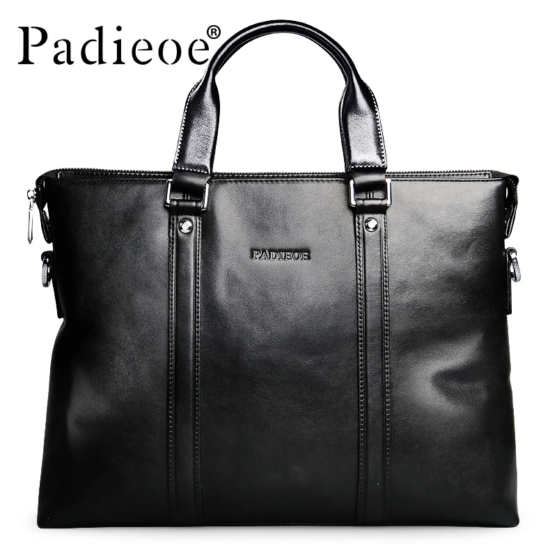 Luxury Black Leather Briefcase